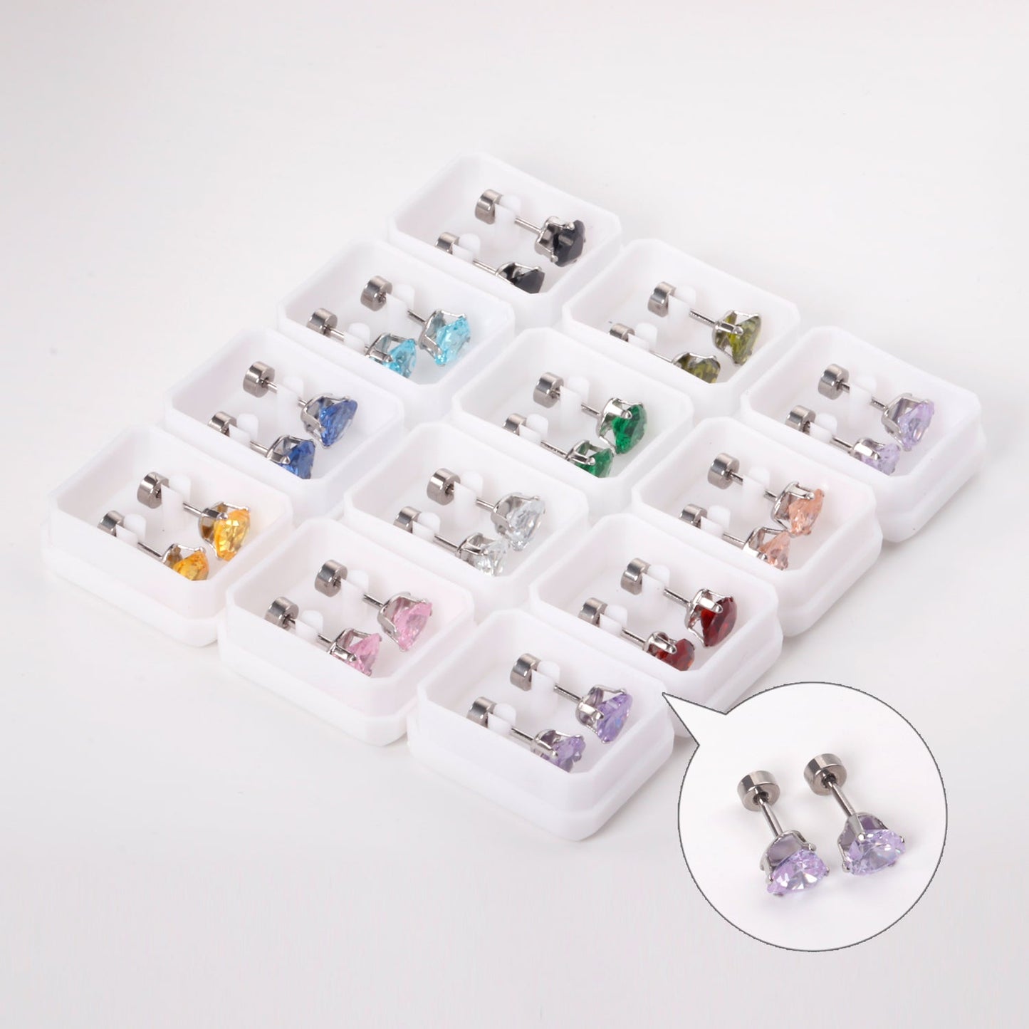 6mm Steel & Gold Heart Shaped Mixed Drill Plugs