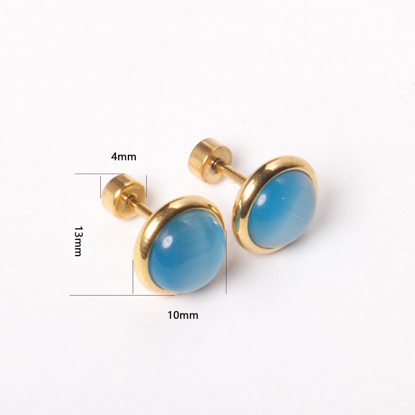 12 pairs 10mm/8mm Steel/Gold Mixed Screw Earrings