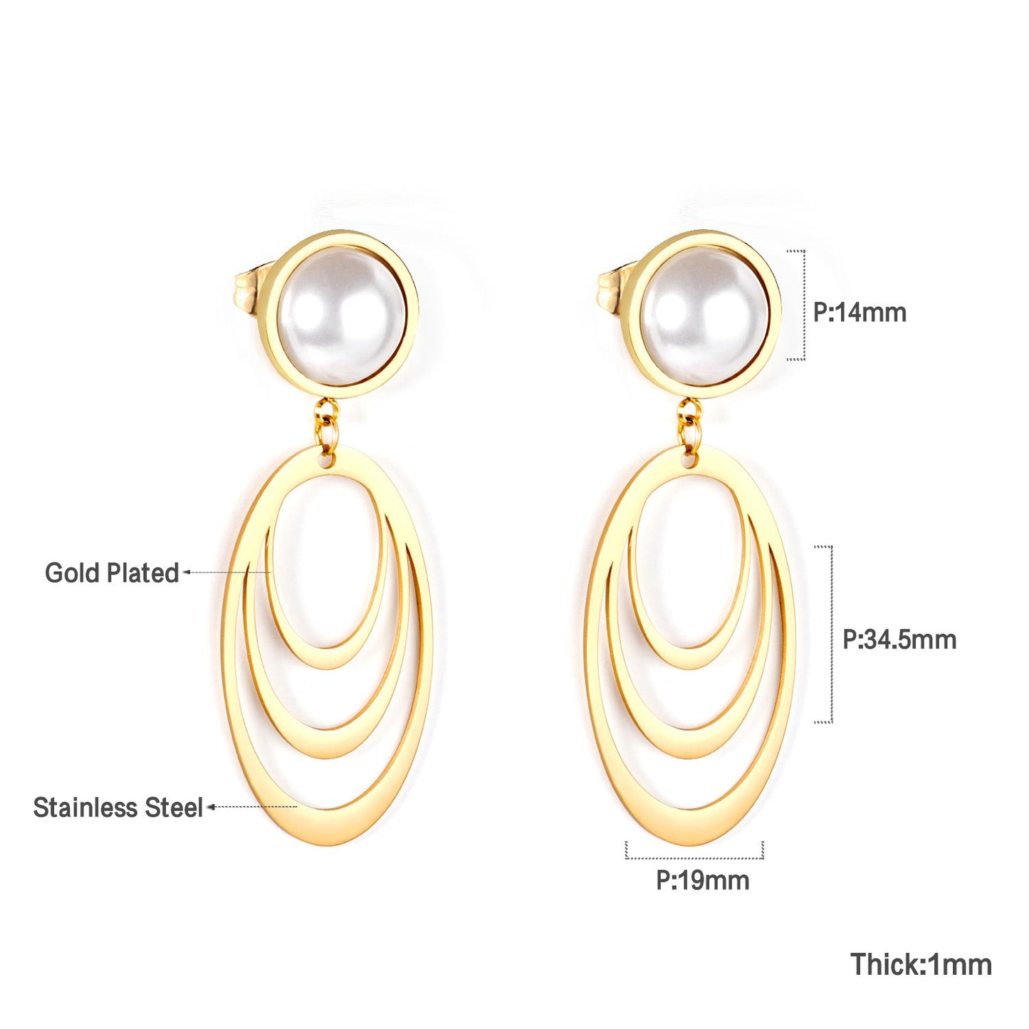 Polished White Pearl Earrings Dangle
