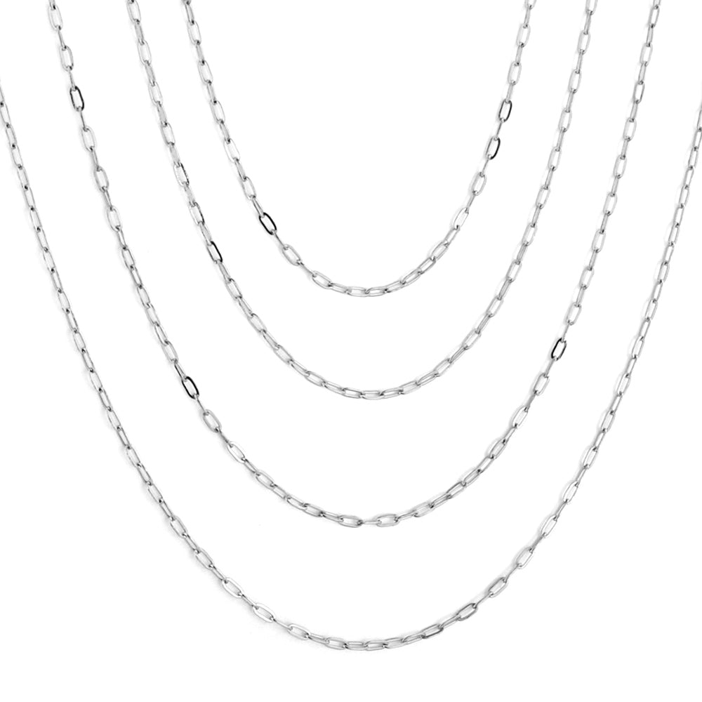 ASON 10pcs/bulk long necklace collar 0.5x2x4.3mm*45cm elongated sweater chain steel color & gold stainless steel necklace wholesale