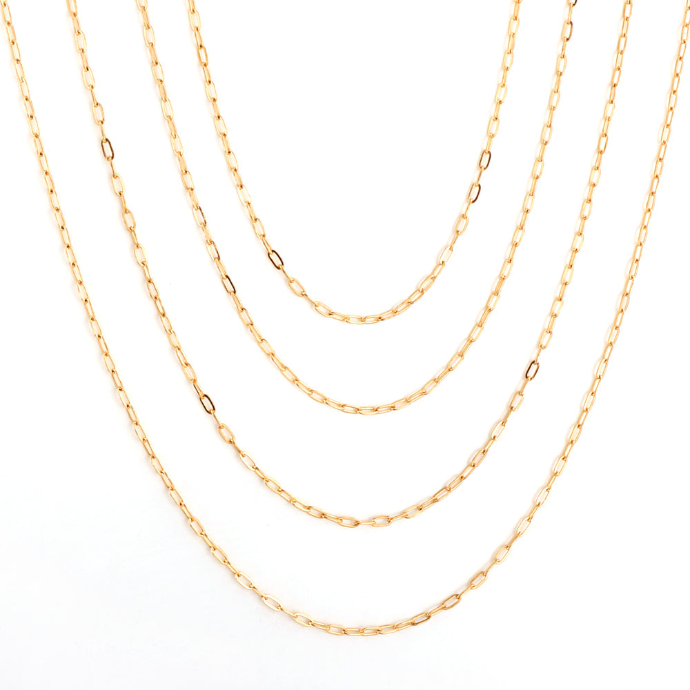 ASON 10pcs/bulk long necklace collar 0.5x2x4.3mm*45cm elongated sweater chain steel color & gold stainless steel necklace wholesale