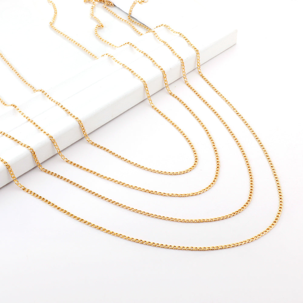 ASON 10pcs/bulk long necklace collar 0.6 wire 2.3mm*60cm wide NK1;1 matching chain steel color & gold stainless steel necklace wholesale