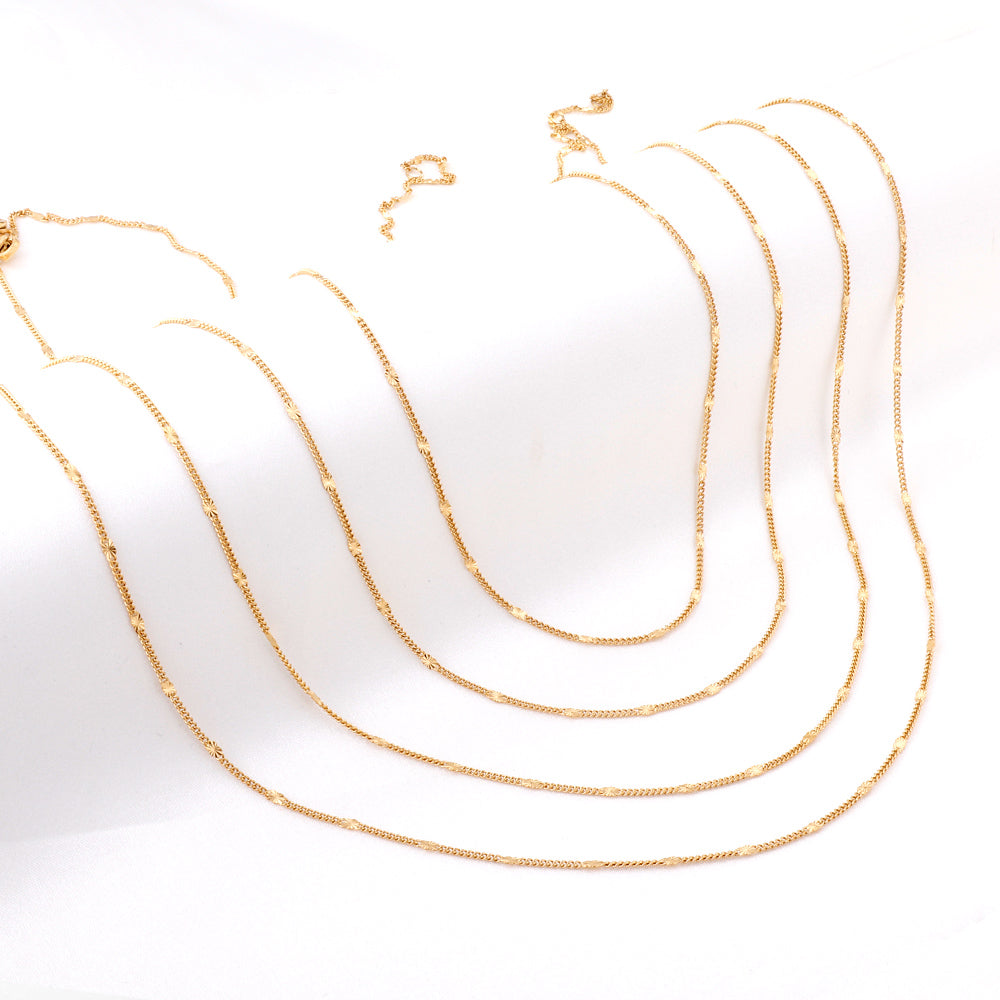 ASON 10pcs/bulk long necklace collar 0.4 wire 1.4mm*45cm side to side sunflower matching chain steel color & gold color stainless steel necklace wholesale