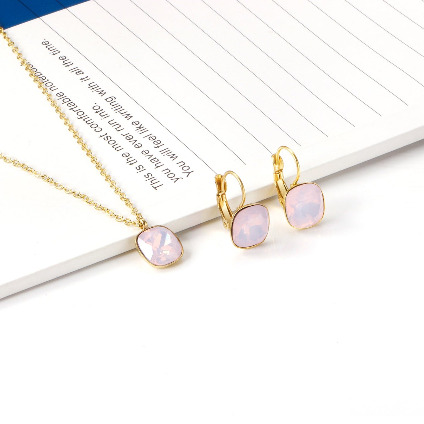 Bridal Jewelry Sets Trendy Style Geomtry Multi-colorful CZ Pendant Necklace Earrings Sets Brinco Party Wholesale