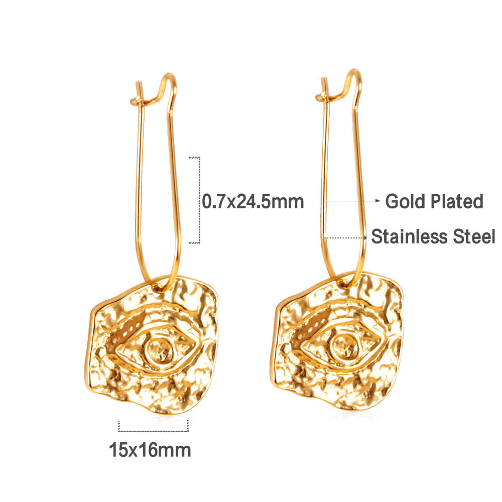 Fashion Stainless Steel Left And Right Eyes Earrings