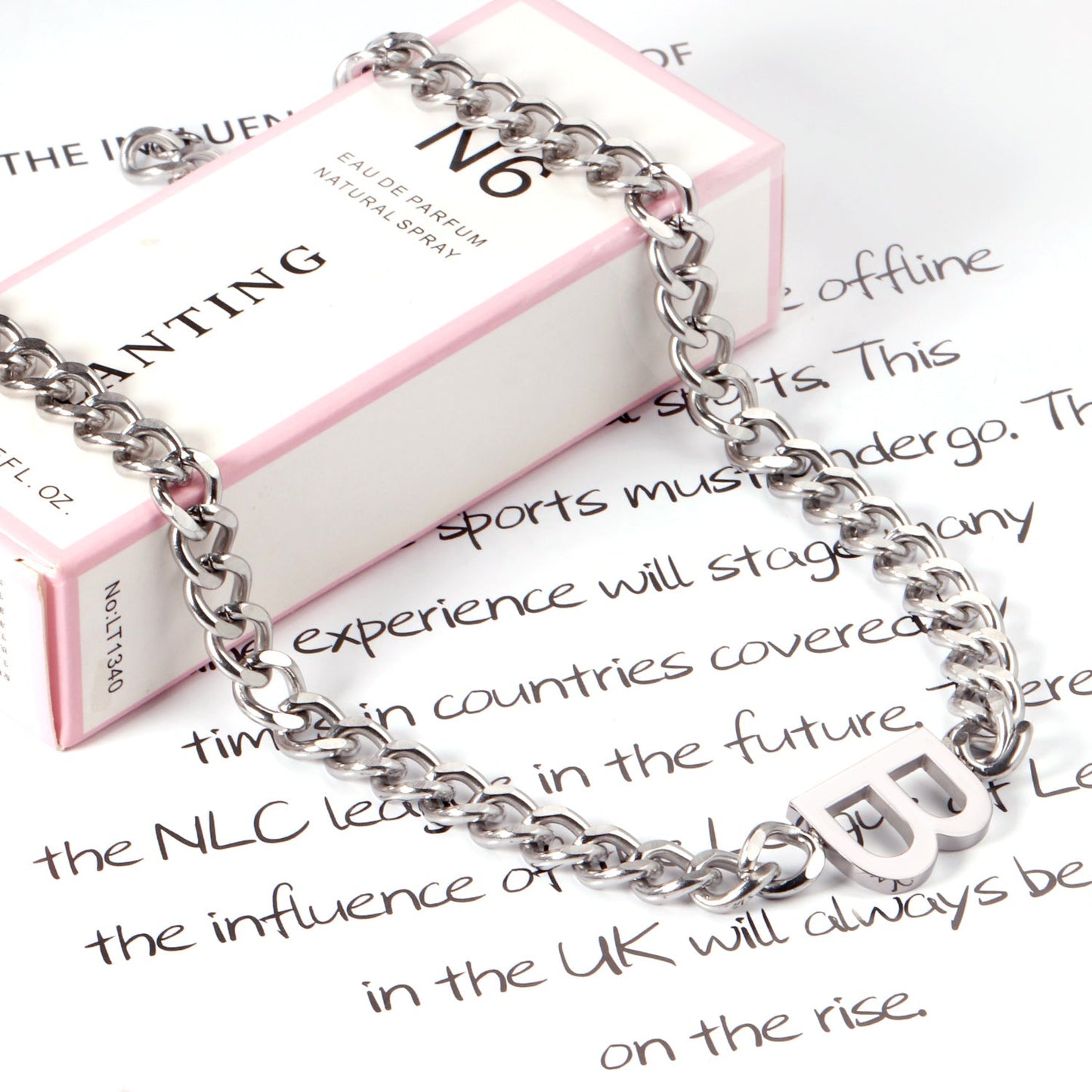19.8*15.2mm B Pendant Necklace 45cm