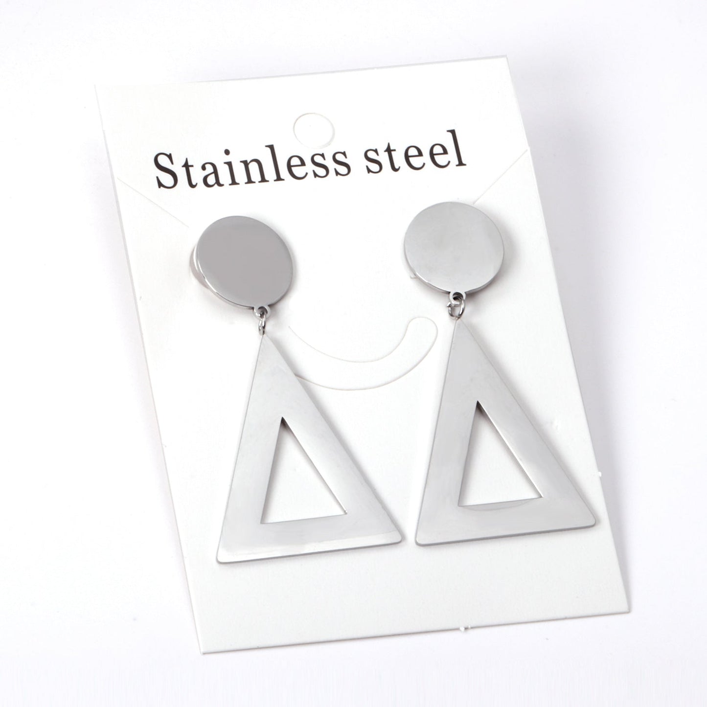 14mm Round + 26*32mm Triangle Smooth Earrings