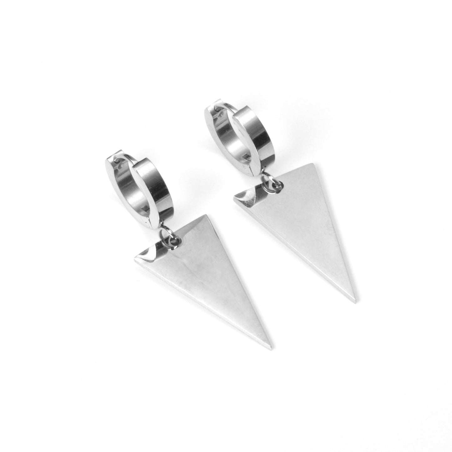 3x12mm earclips + 14x25mm triangular glossy earrings