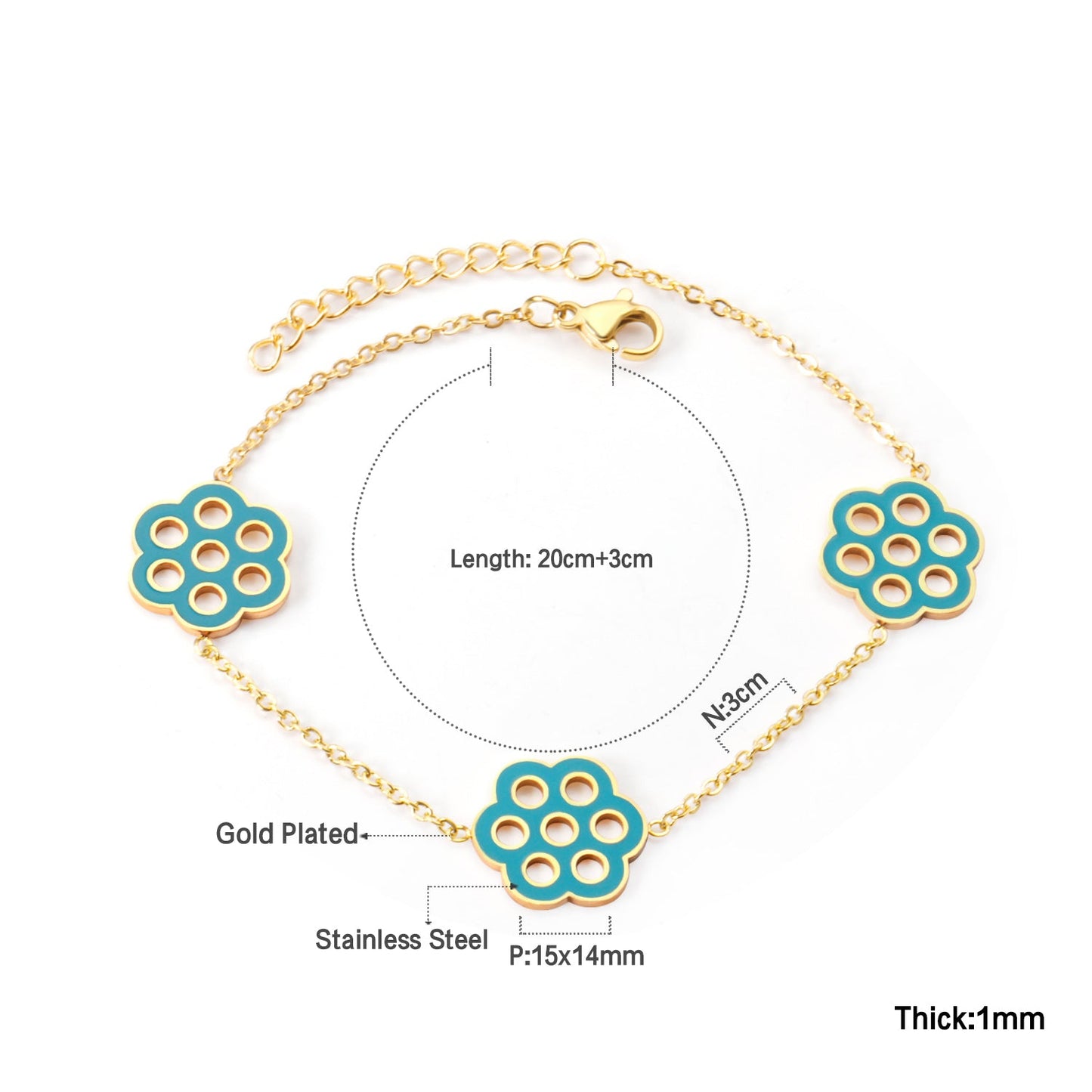 15*14mm accessory bracelet 20+3cm