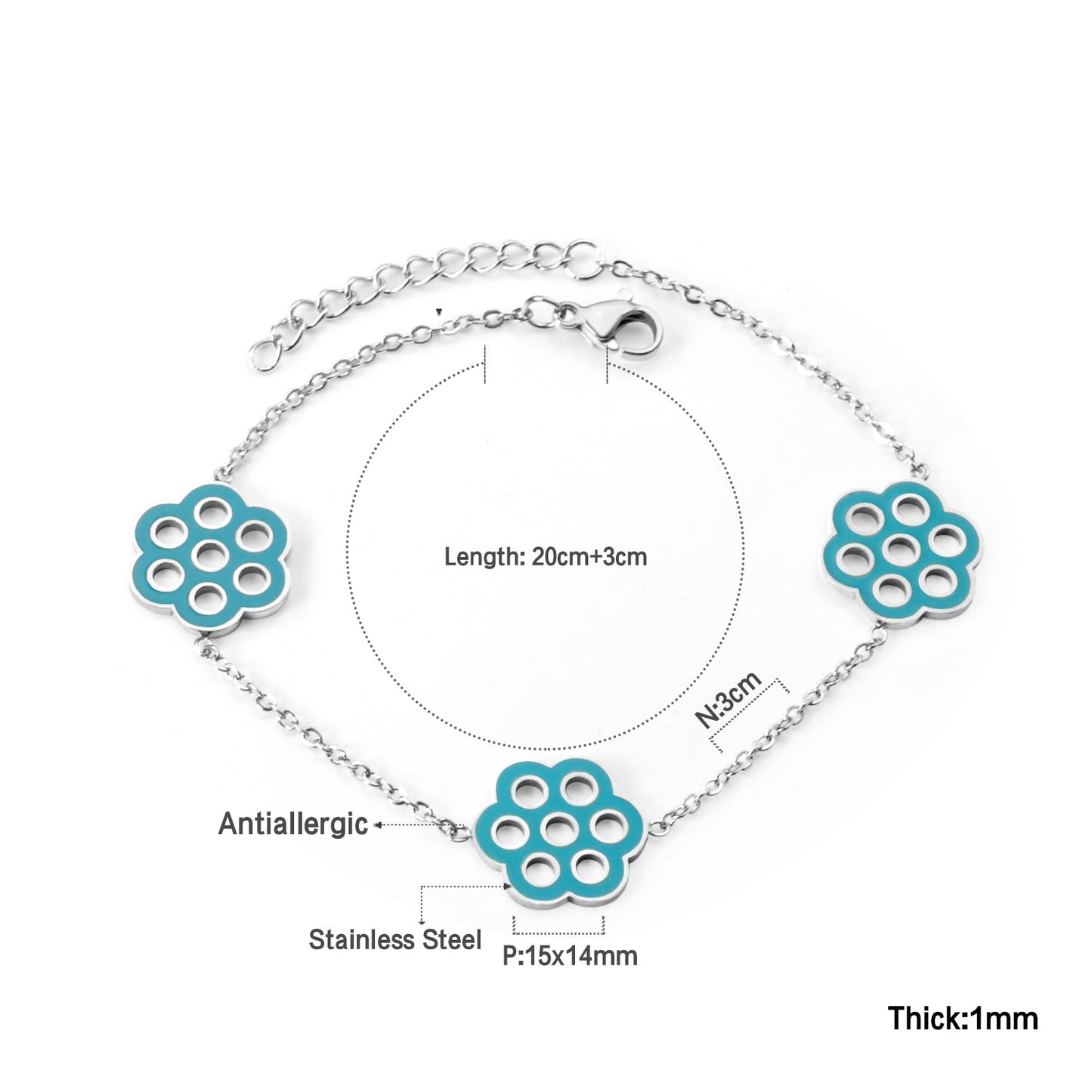15*14mm accessory bracelet 20+3cm