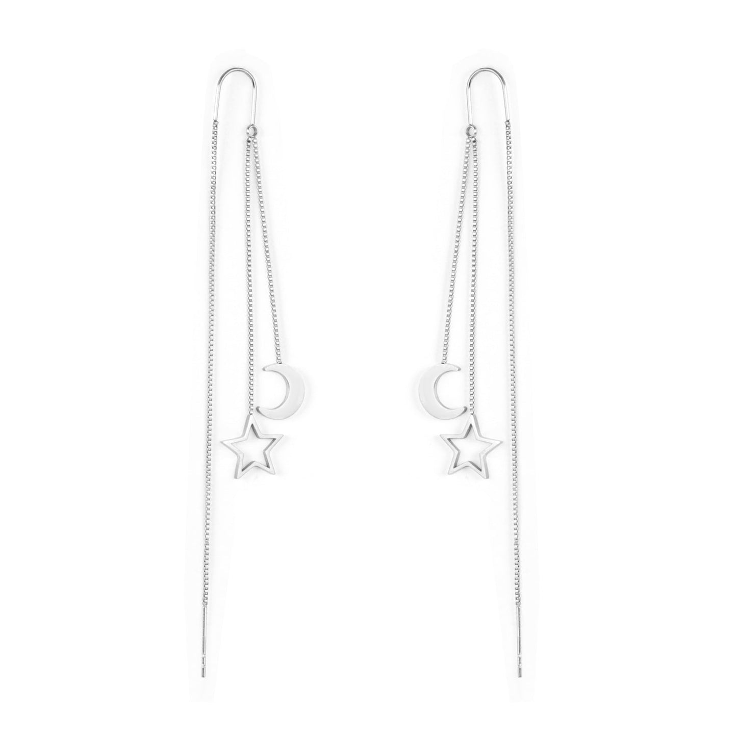 8.5x10mm Moon + 11.5mm Star Earrings