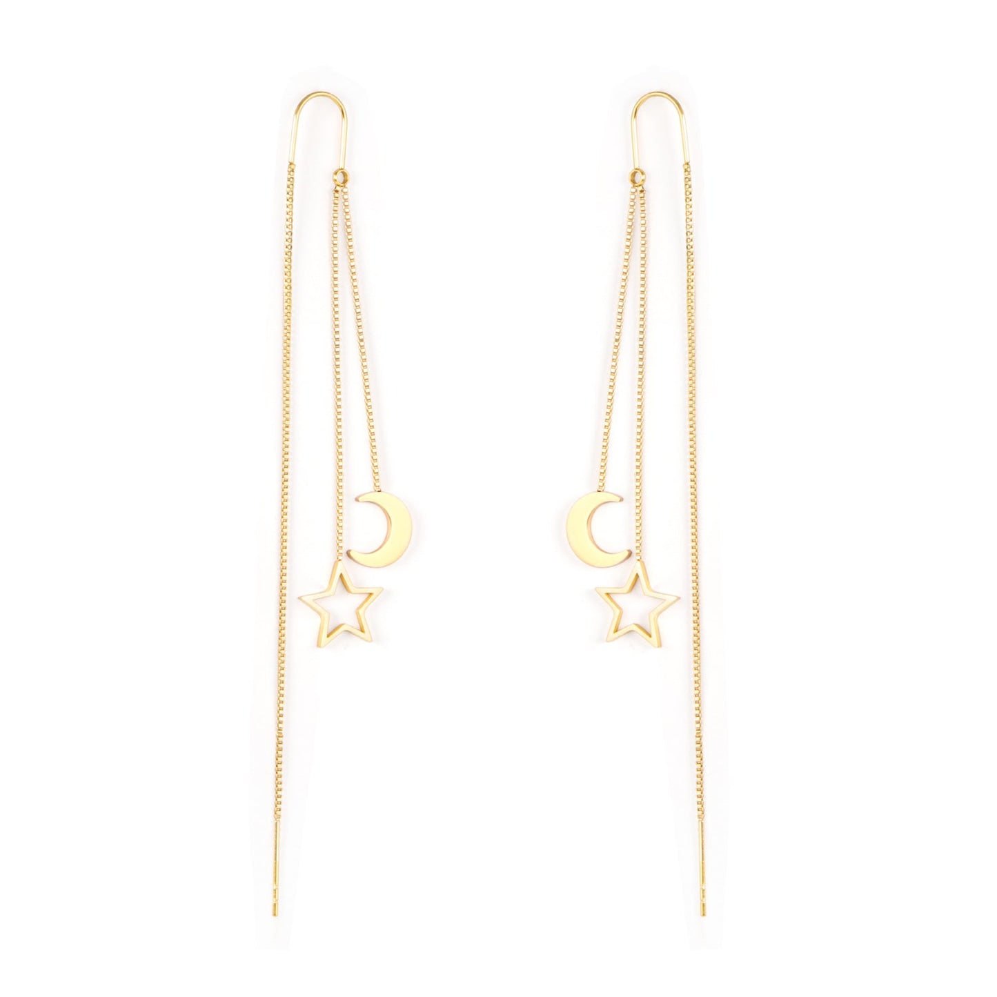 8.5x10mm Moon + 11.5mm Star Earrings