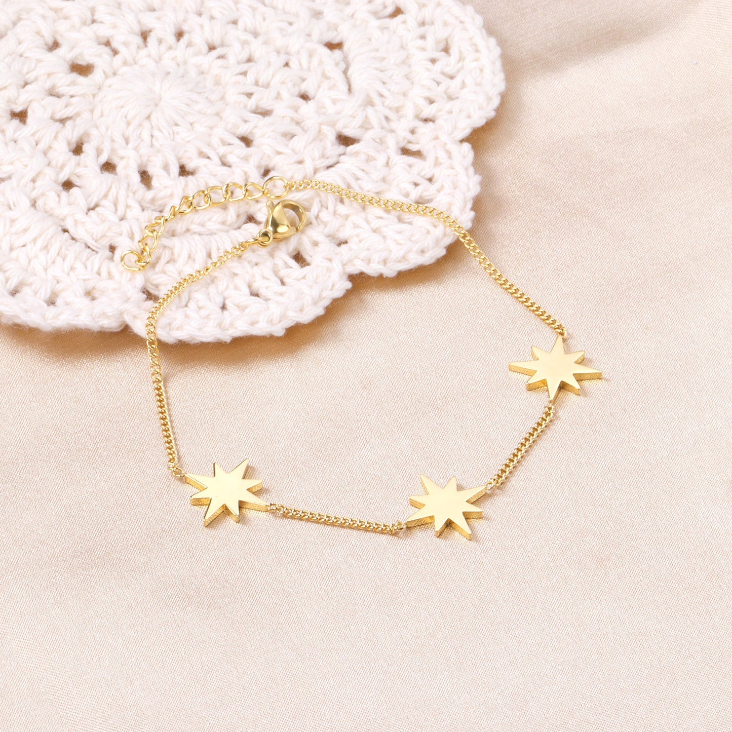 13mm Star Shaped Accessory Bracelet 18+3cm
