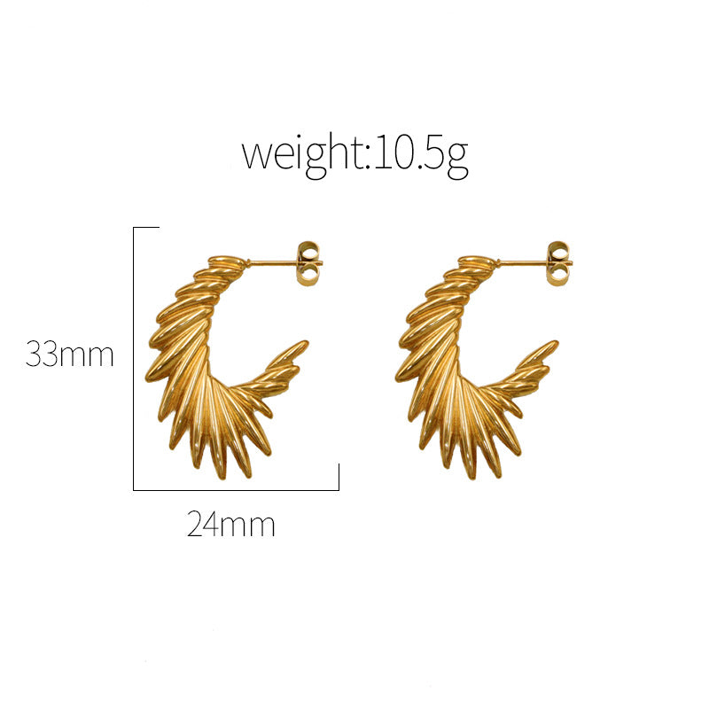 Personalized Exaggerated Feather Wings Girls Earrings Fashion Retro