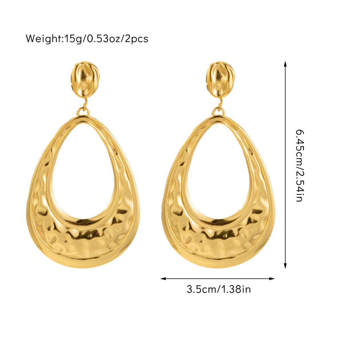 Original design women's earrings small jewelry simple 18K gold earrings