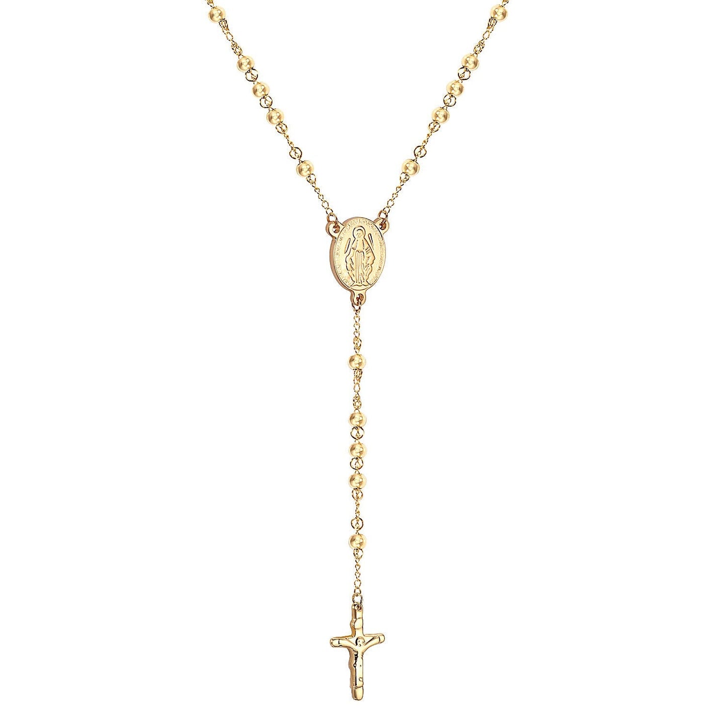 Wholesale Ason Long Scapular Catholic Rosaries Beads Christian Cross Pendant Necklaces Stainless Steel for Women Men Jewelry Chokers