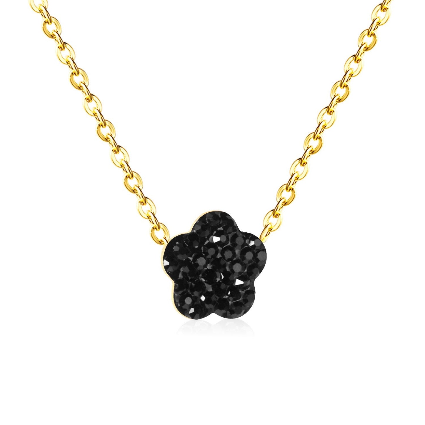 ASON Flower Clay Pendant Necklaces Stainless Steel 12 Color Wholesale Chain Jewelry Female Party Necklaces Wedding