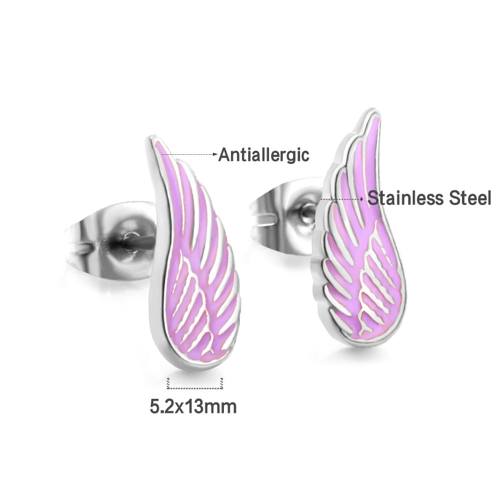 Stainless Steel Lucky Star Stud Earrings For Women Girls Gold Plated Silver Color Trendy Piercing Ear Wholesale