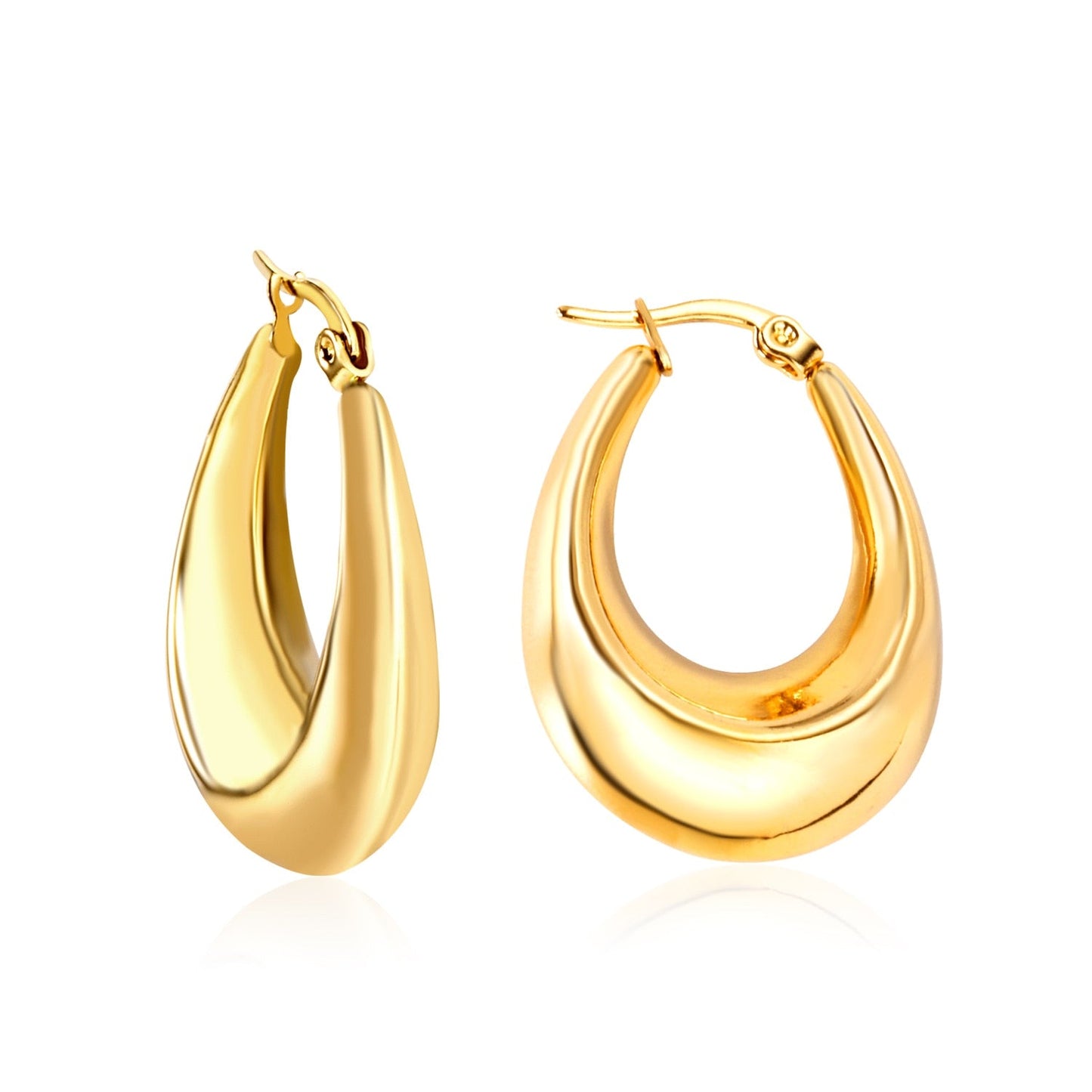 Minimalist Stainless Steel Hoop Earrrings for Women Gold Color Metal Circle Earrings Vintage Girls Party Jewelry Gifts