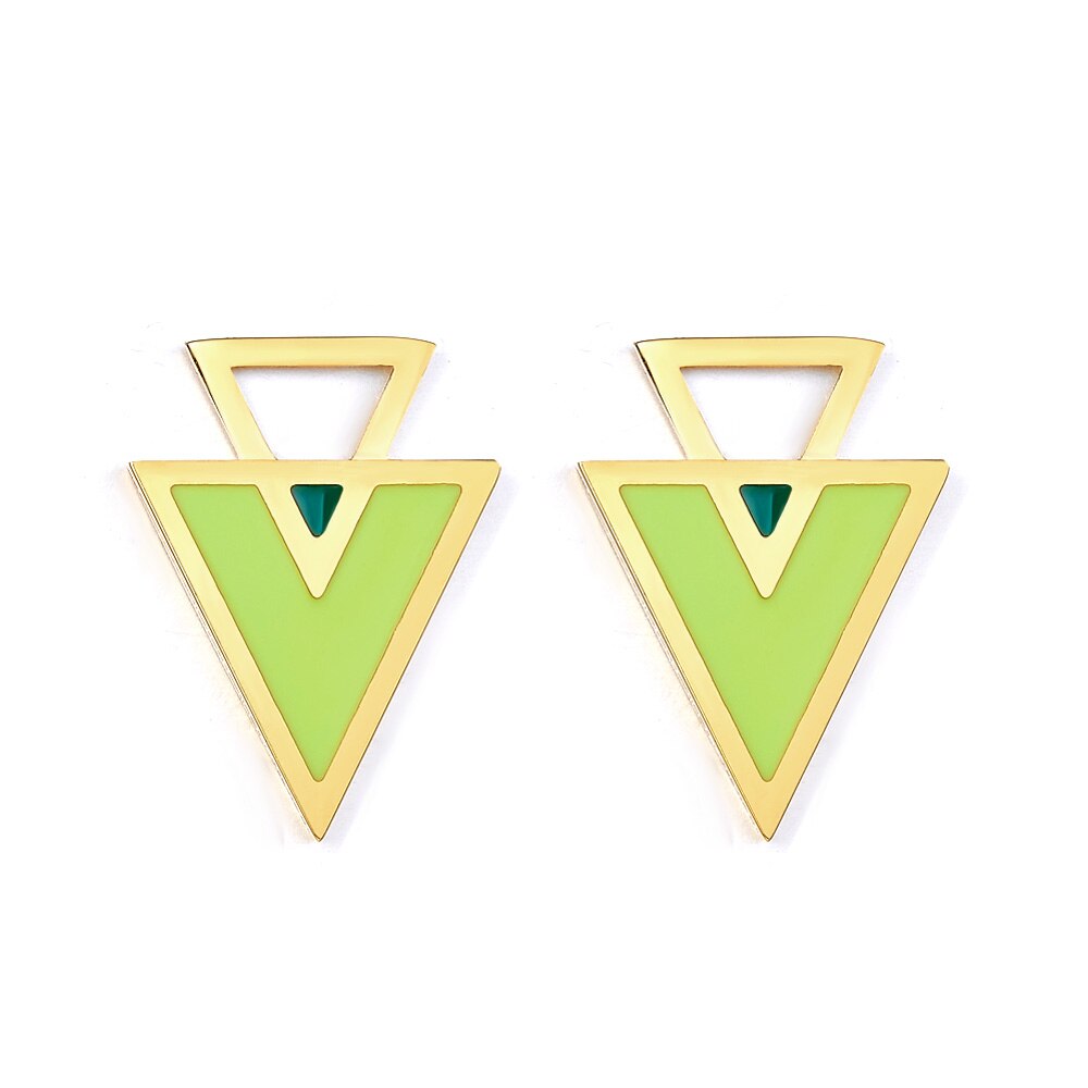 Geometric Acrylic New Design Green Triangle Earrings Square Blue Yellow Round Shape Exquisite Pendientes Fashio