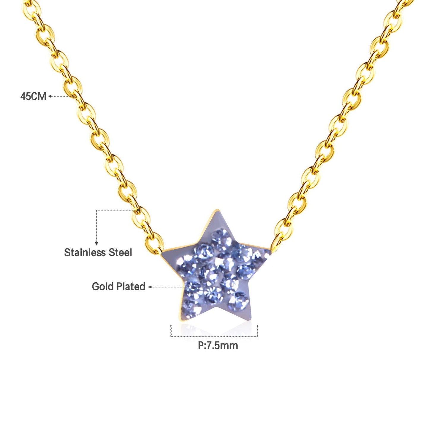 ASON Star Pendants Clay Jewelry Women Statement Long Necklace Pendant Gold 316LStainless Steel Chain Necklaces Pendants Set