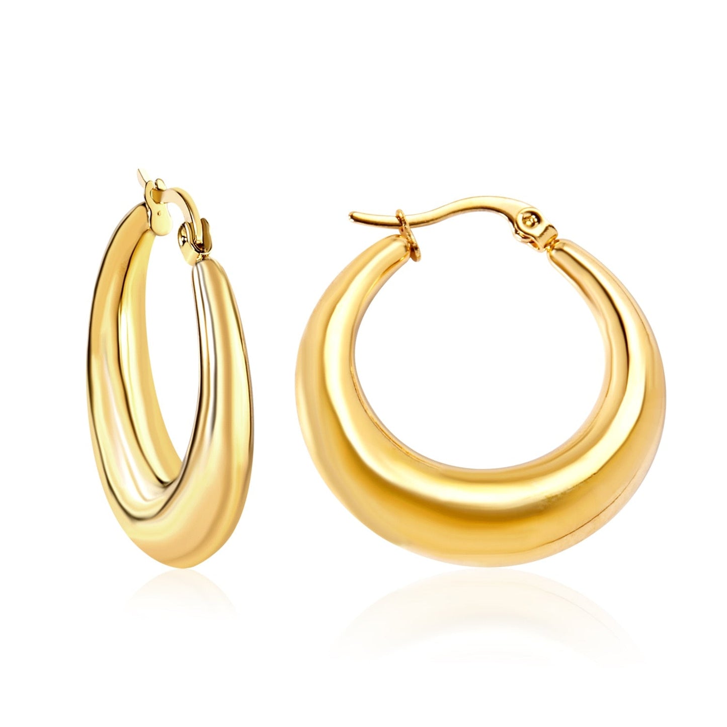 Minimalist Stainless Steel Hoop Earrrings for Women Gold Color Metal Circle Earrings Vintage Girls Party Jewelry Gifts