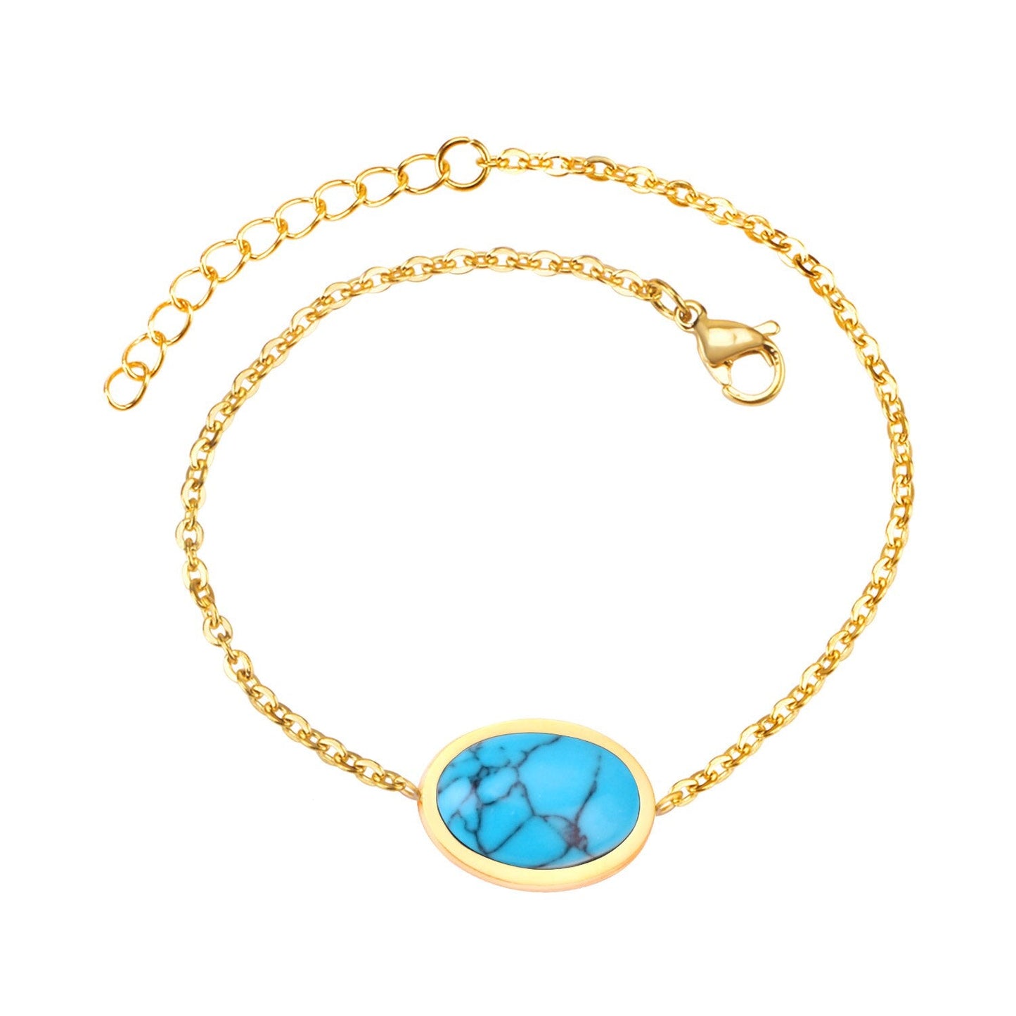 ASON Bracelets For Women Black/Pink/Blue/Red Bohemia Style Link Chain Bracelet Women Girl Stainless Steel Adjustable GIFT