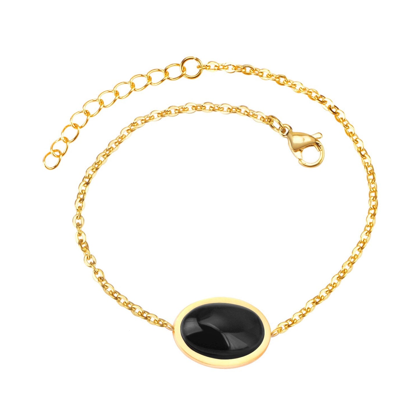 ASON Bracelets For Women Black/Pink/Blue/Red Bohemia Style Link Chain Bracelet Women Girl Stainless Steel Adjustable GIFT