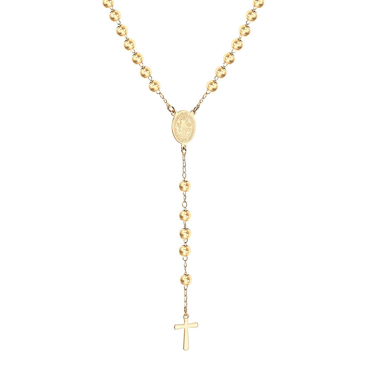 Wholesale Ason Long Scapular Catholic Rosaries Beads Christian Cross Pendant Necklaces Stainless Steel for Women Men Jewelry Chokers