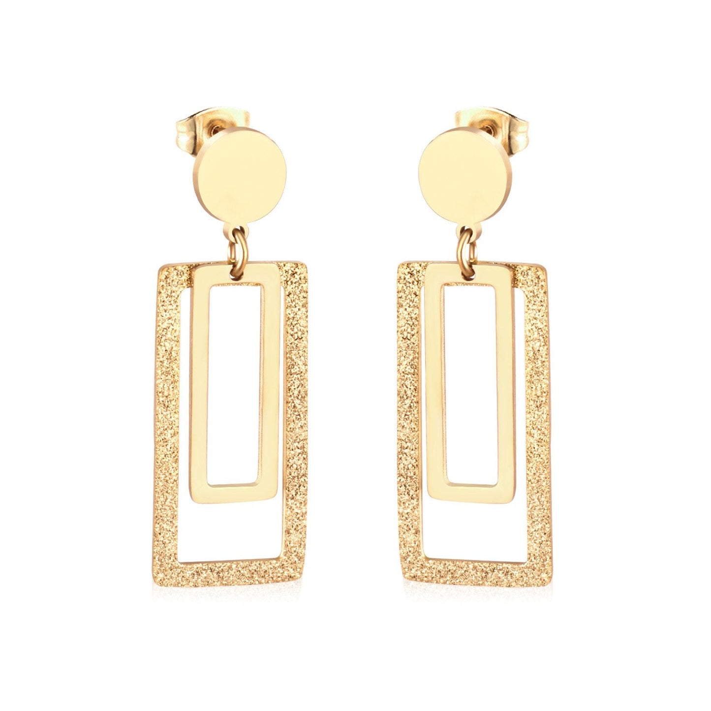 ASON Statement Long Tassel Geometry Dangle Piercing Drop Earrings Jewelry Stainless Steel For Women Accessories Wholesale