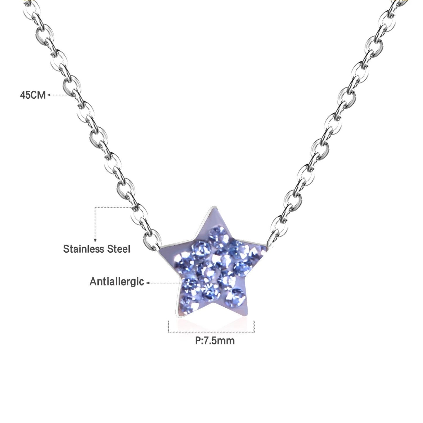 ASON Star Pendants Clay Jewelry Women Statement Long Necklace Pendant Gold 316LStainless Steel Chain Necklaces Pendants Set