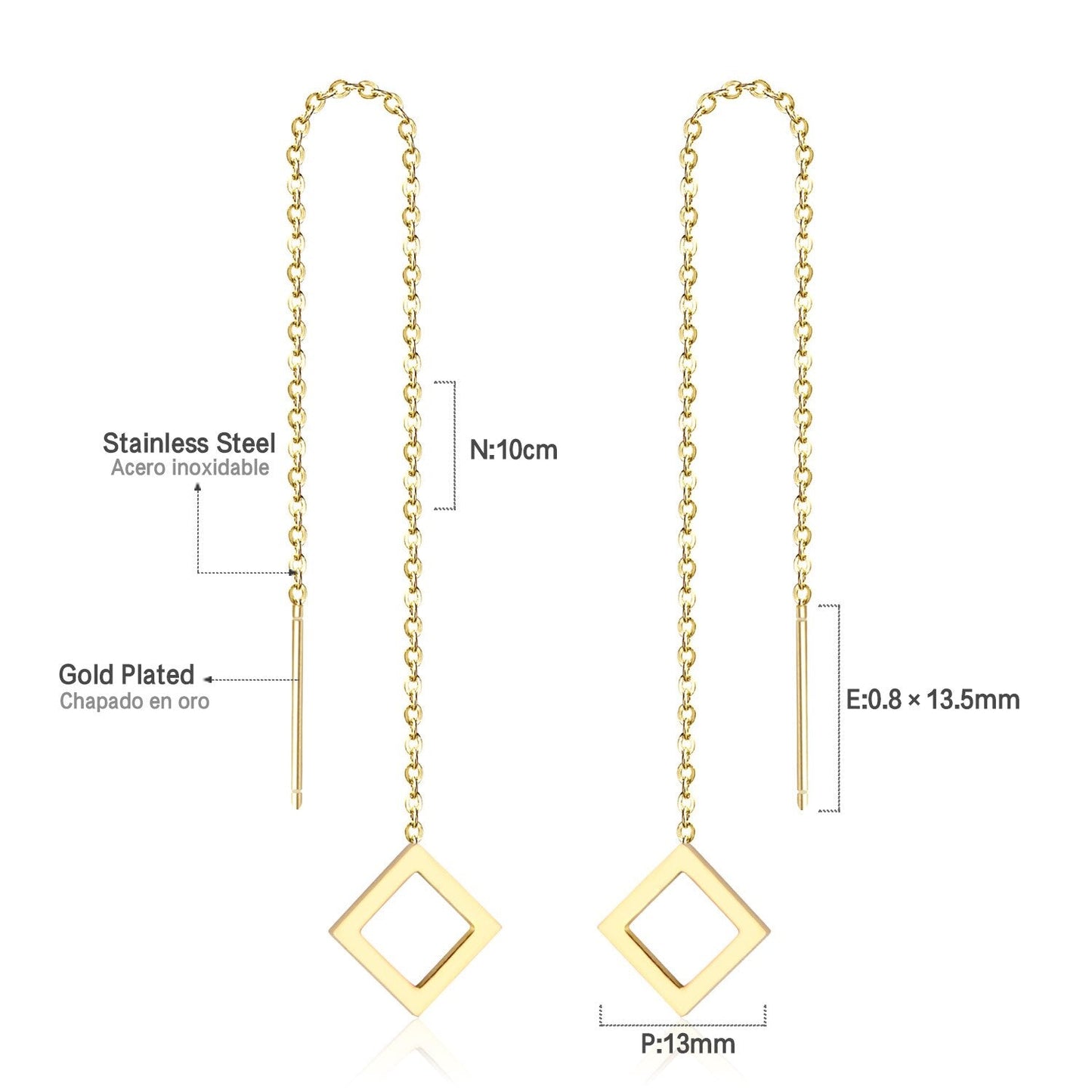 ASON Korean Statement Long Tassel Drop Dangle Earrings 2022 for Women Stainless Steel Earring Set Female Fashion Jewelry