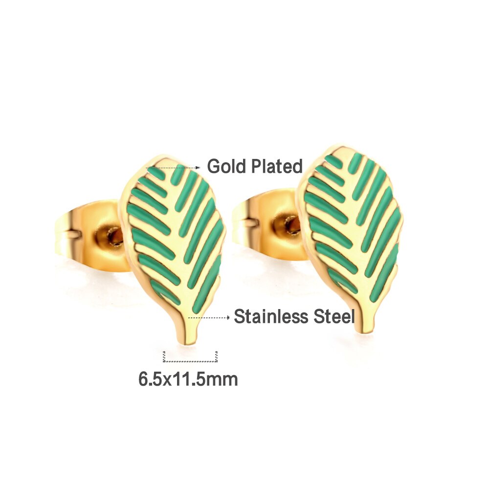 Stainless Steel Lucky Star Stud Earrings For Women Girls Gold Plated Silver Color Trendy Piercing Ear Wholesale