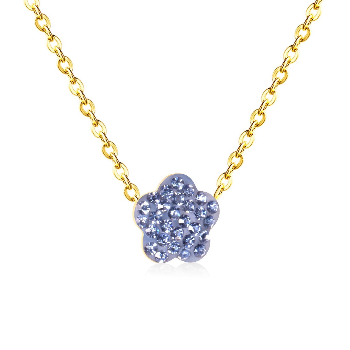 ASON Flower Clay Pendant Necklaces Stainless Steel 12 Color Wholesale Chain Jewelry Female Party Necklaces Wedding