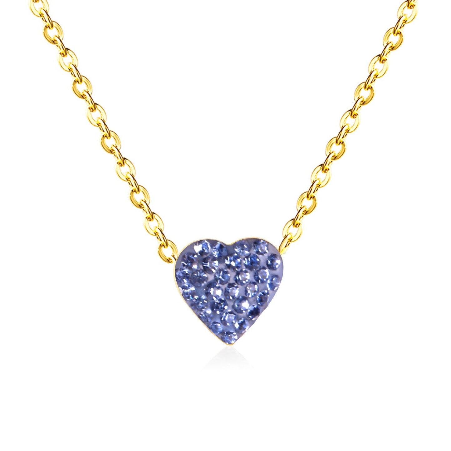 ASON Clay Heart Pendant Necklaces 12 Colors Stainless Steel Gold Color Chains Necklaces Lover's Party Wedding Gift Chokers