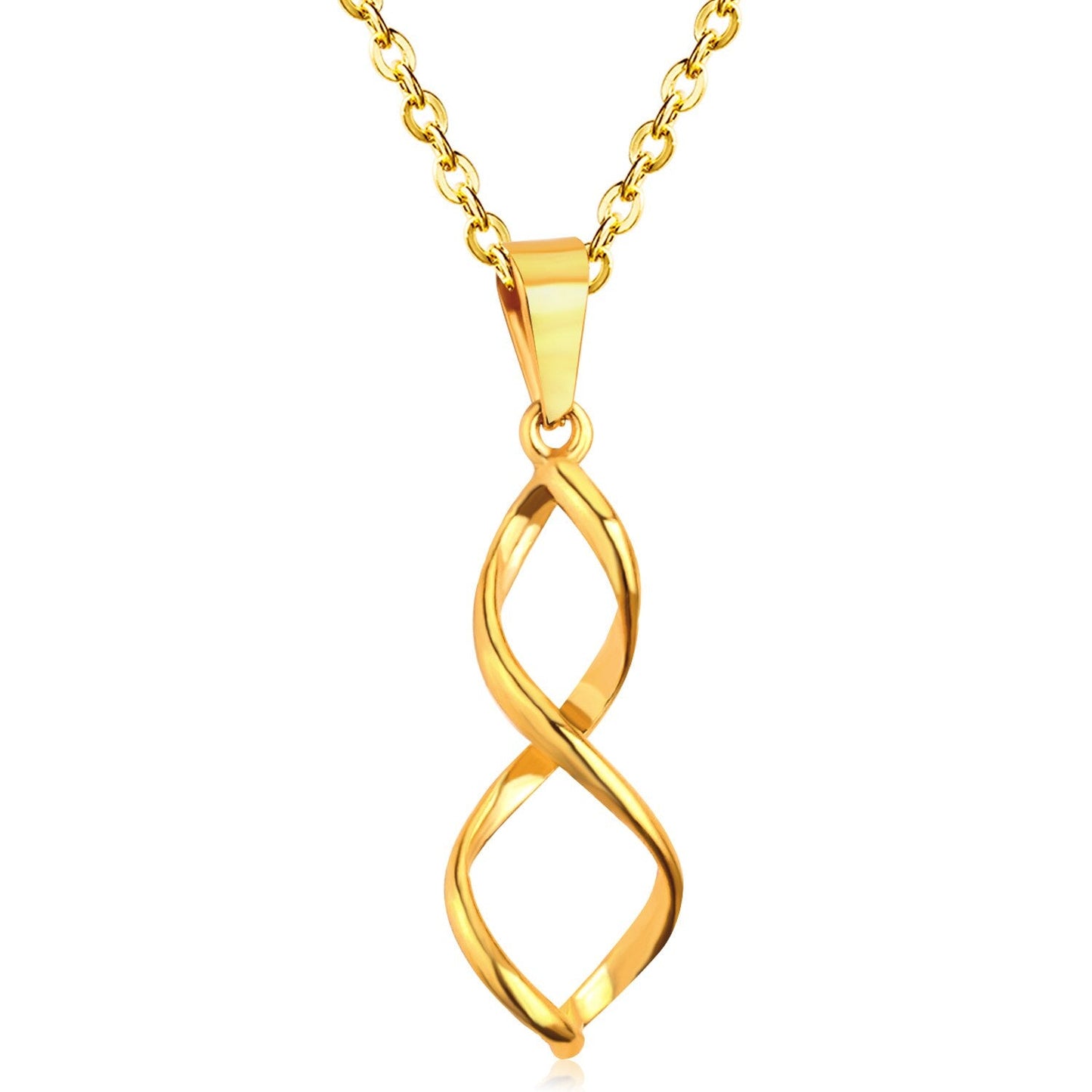 ASON Stylish Stainless Steel Gold Color Chain Necklaces with Pendant for Men Women Chokers Party Gift Accessories Jewelry