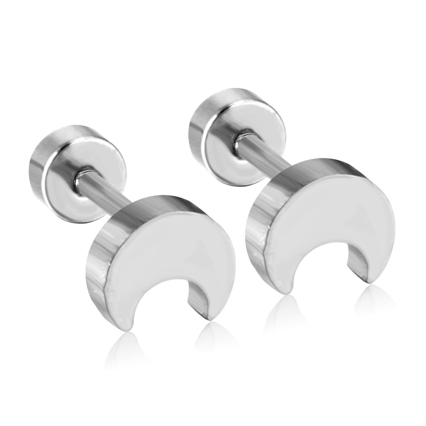 ASON Scurb Star Moon Screw Piercing Stud Earrings Stainless Steel Gold Color for Women Unique Accessories Jewelry Christmas