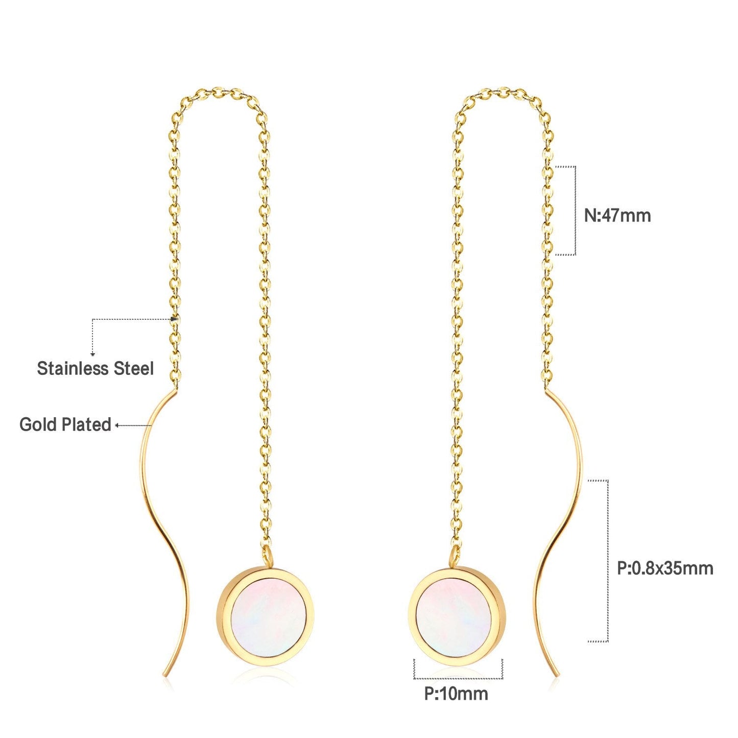 Simple Tassel Linear Chain Long Drop Earrings For Women Girl Geometric Star Hanging Ear Line Japan Korean Jewelry 2022