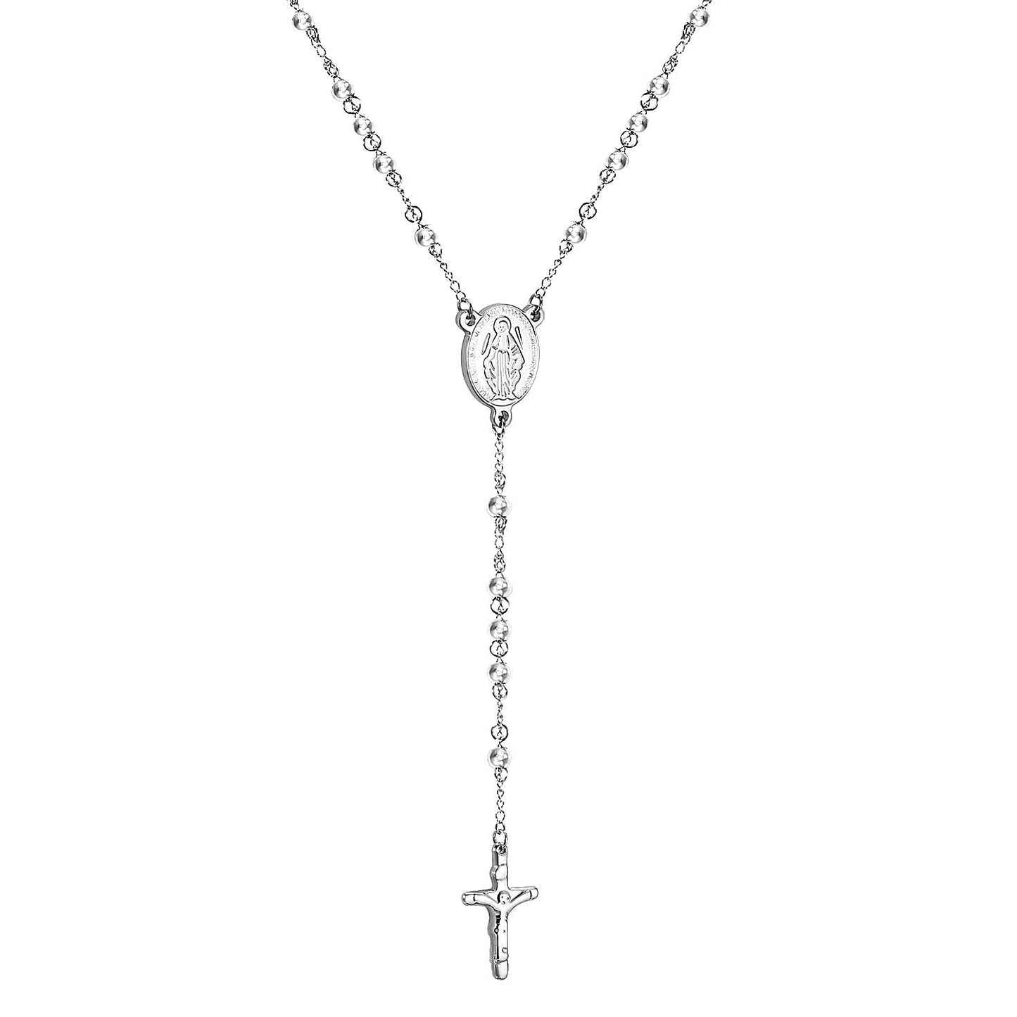Wholesale Ason Long Scapular Catholic Rosaries Beads Christian Cross Pendant Necklaces Stainless Steel for Women Men Jewelry Chokers