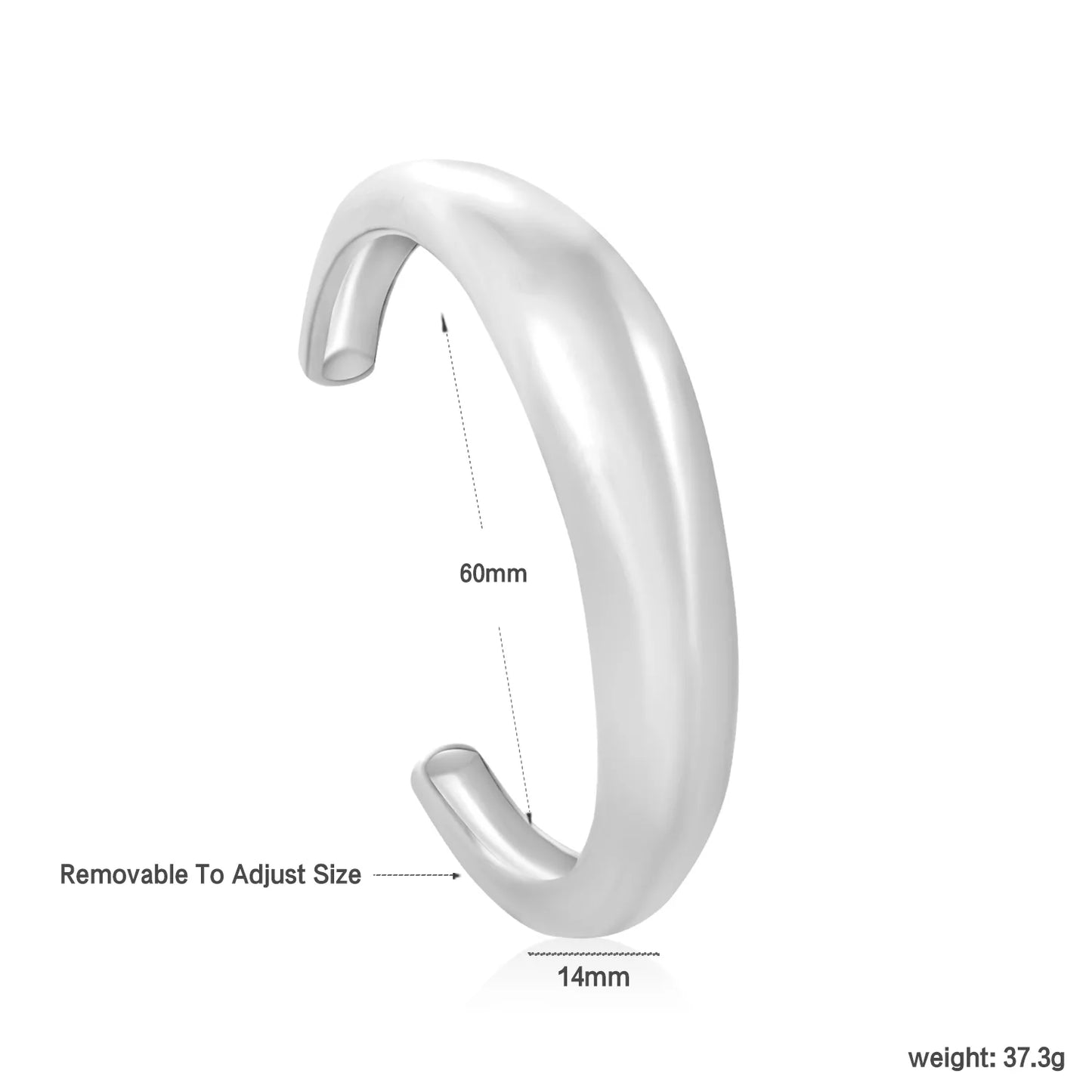 ✨ Wholesale 14mm 60mm ID Cuff Bangle | Irregular Smooth Design | Steel/Gold Finish