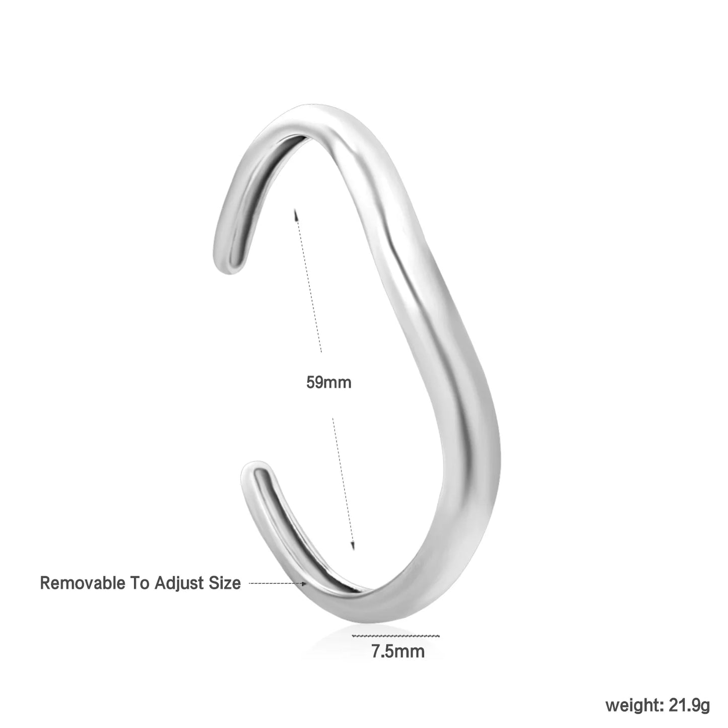 ✨⚡ Wholesale 7.5mm Width 59mm ID Bangle | Steel/Gold Stainless Steel | Minimalist Bracelet