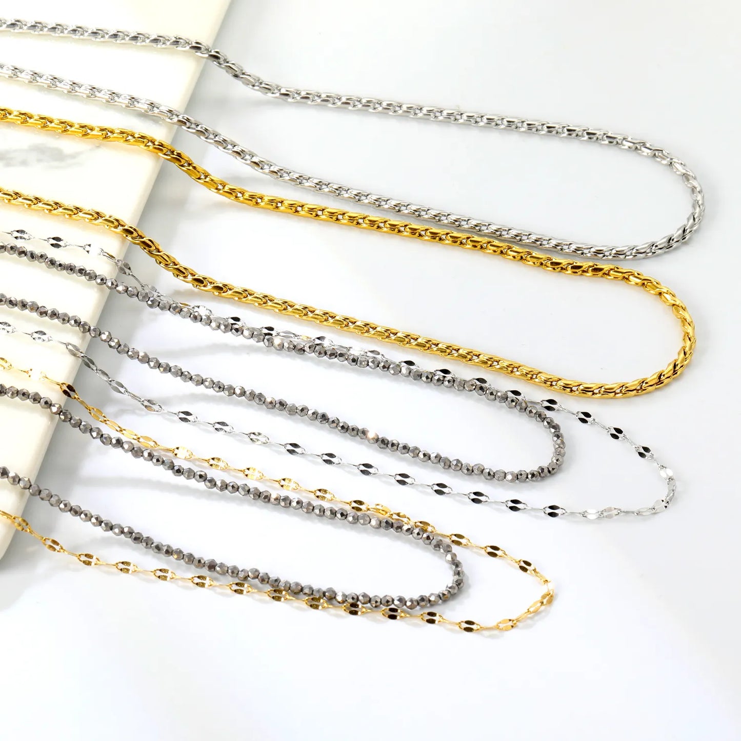 ✨ 18k gold plated Concise style Stainless Steel Chain Necklace Wholesale (MOQ 12+) | Durable Jewelry Chains 🌍 | Box/Cable/Rope/Franco Links