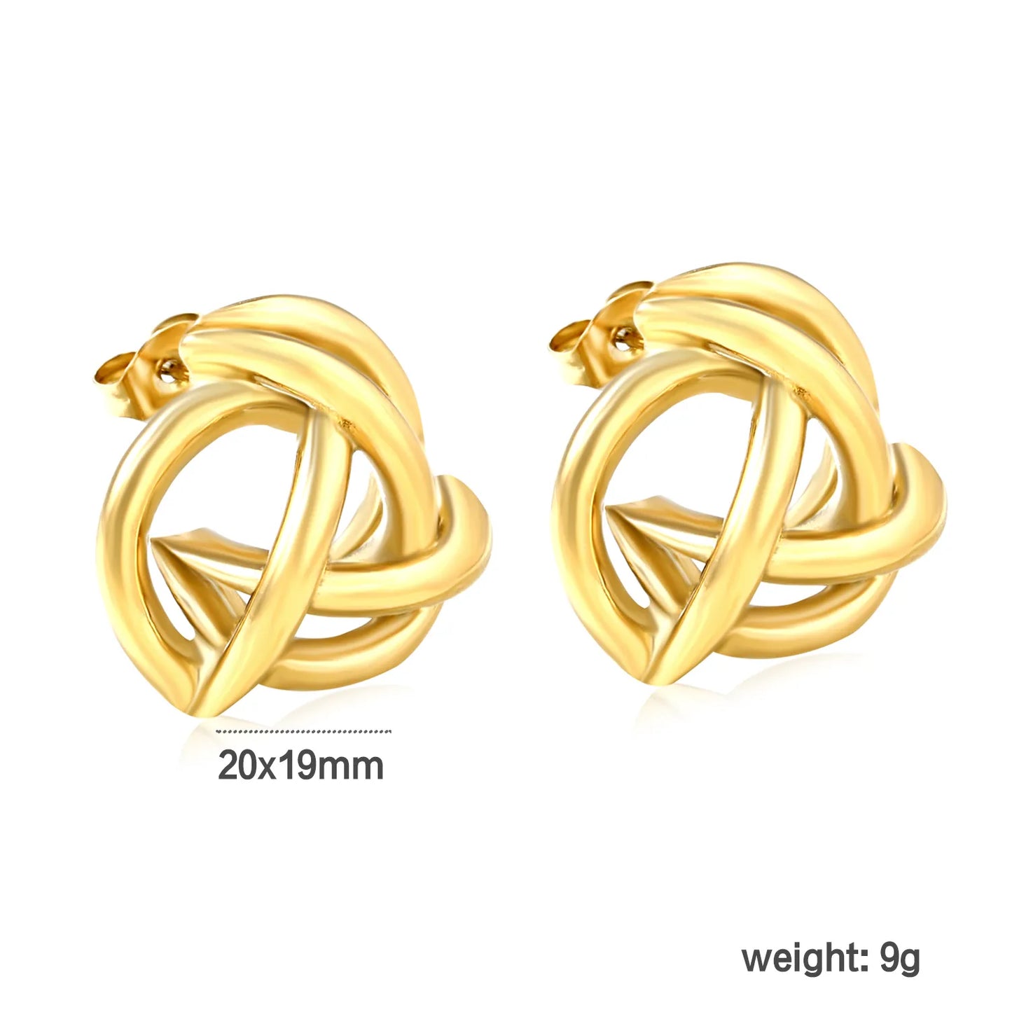 ✨🌪️ Wholesale 20x19mm Hollow Hoop Earrings | Gold Stainless Steel | Windmill Design