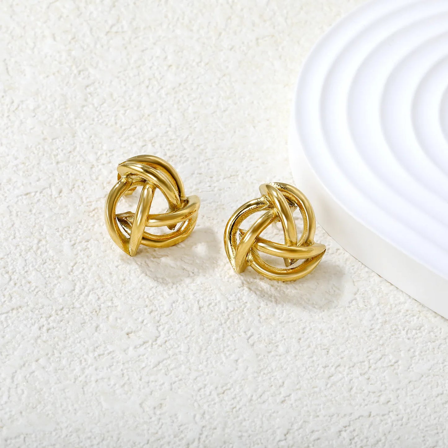 ✨🌪️ Wholesale 20x19mm Hollow Hoop Earrings | Gold Stainless Steel | Windmill Design