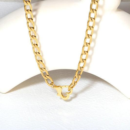 ✨ Wholesale Stainless Steel Heart Link Chain Necklace | 15x15mm Heart Connector Links | 45cm Oval Link Chain in Gold/Steel Color