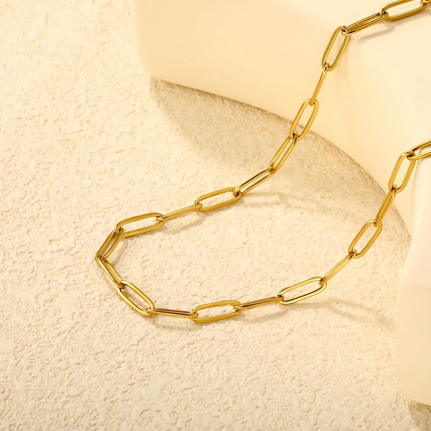 ✨✝️ Wholesale 1x4x12mm Cross Pendant Necklace | 45+5cm Chain | Steel/Gold Finish