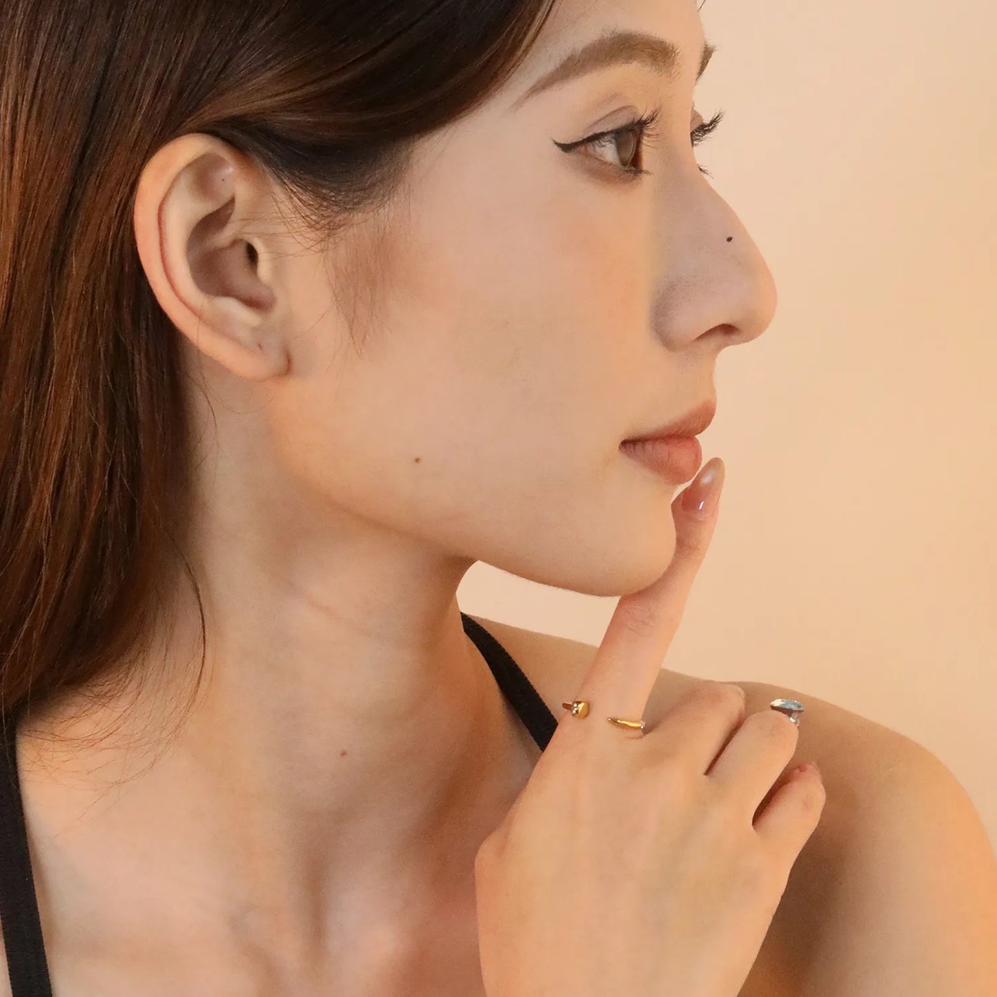 ✨ Wholesale Gold Stainless Steel Zirconia Open Ring | 4.5mm Dainty Band | Adjustable Minimalist Ring