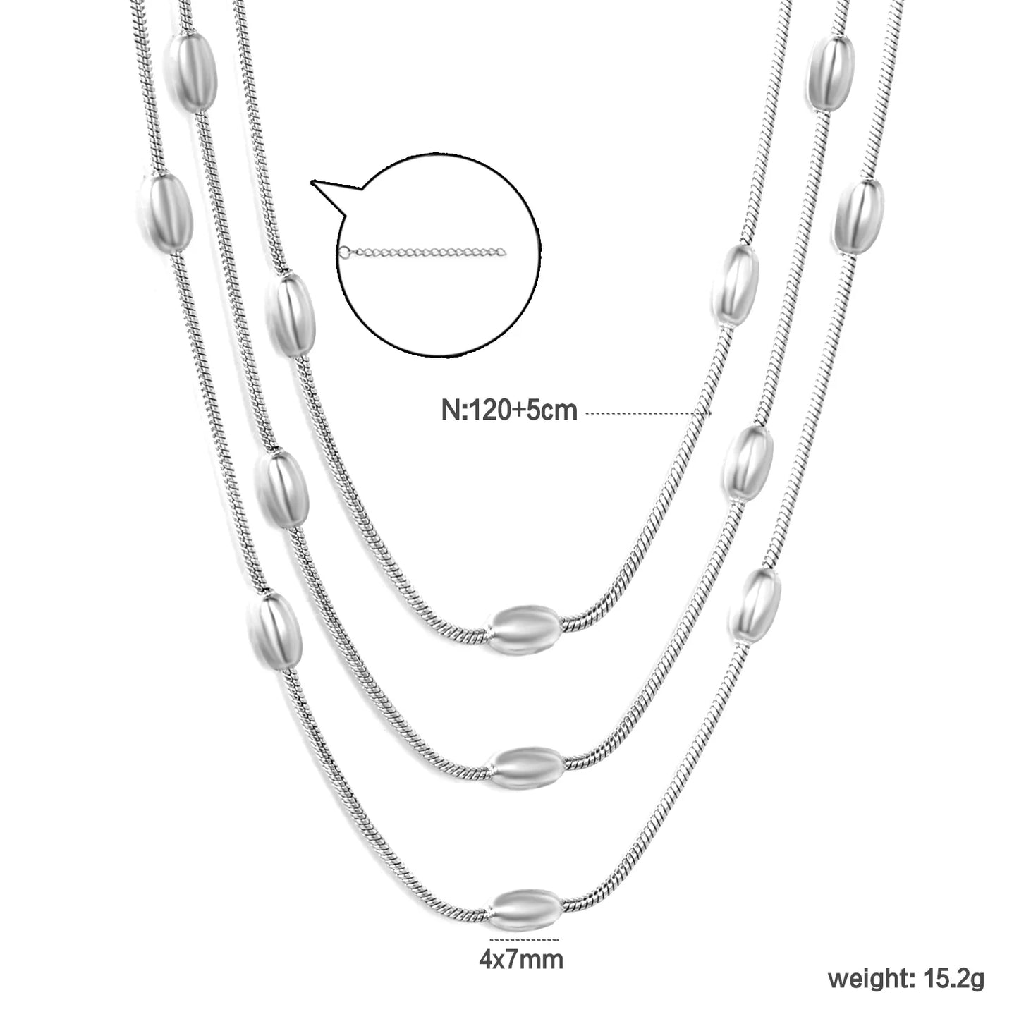 ✨ 120+5cm 18k gold plated Extended layering Stainless Steel Chain Necklace Wholesale (MOQ 12+) | Durable Jewelry Chains 🌍 | Box/Cable/Rope/Franco Links