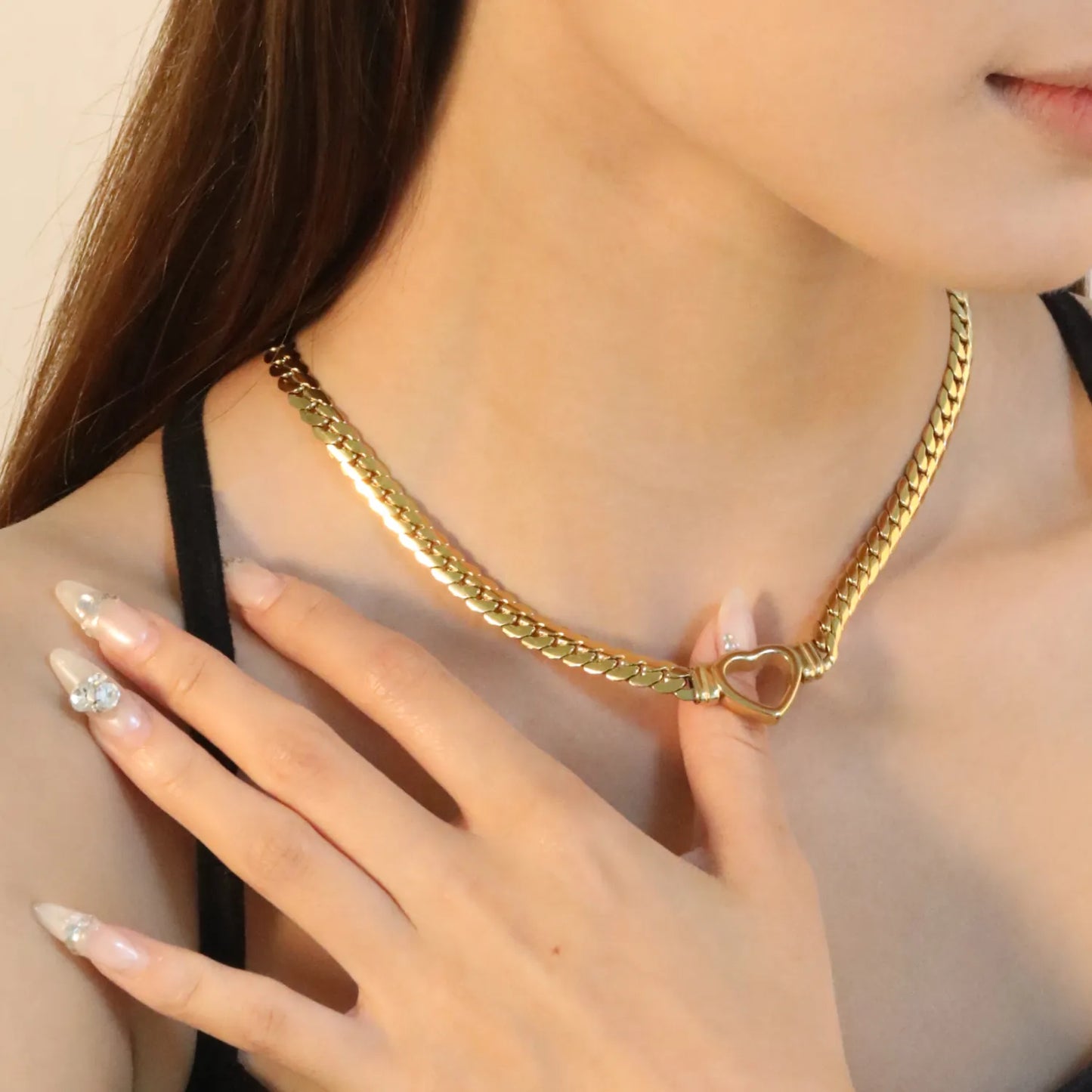 ✨ PVD 18k gold Love Shape Stainless Steel Chain Necklace Wholesale (MOQ 12+) | Durable Jewelry Chains 🌍 | Box/Cable/Rope/Franco Links