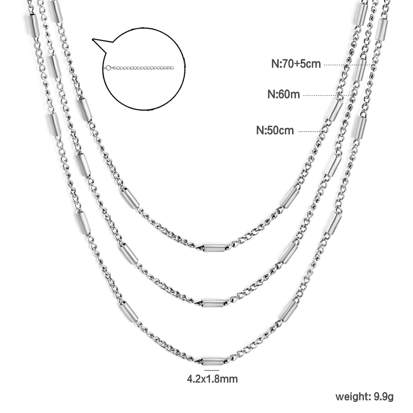 ✨ 50+60+70cm Extended layering PVD 18k gold Stainless Steel Chain Necklace Wholesale (MOQ 12+) | Durable Jewelry Chains 🌍 | Box/Cable/Rope/Franco Links